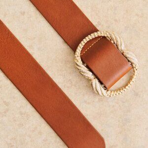 Sezane Artemis leather belt natural heritage
